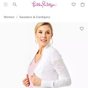 lilly pulitzer sweater small white amalie open front cardigan
